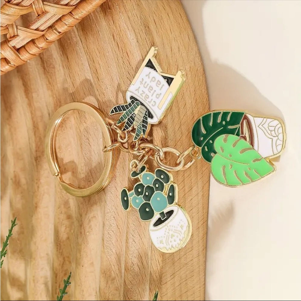Crazy Plant Lady Keychain - Picture 2 of 3
